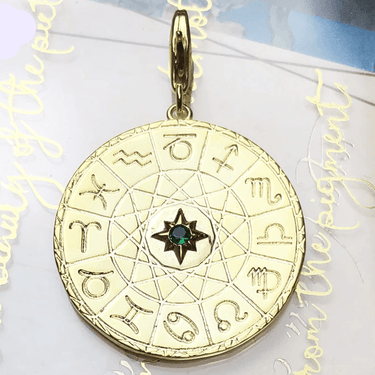 Silver & Zirconia Zodiac Coin Charm